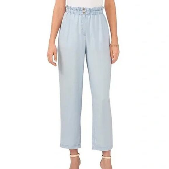 Vince Camuto Paper Bag Waist Pants In Artic Surf Size XL - Picture 10 of 13